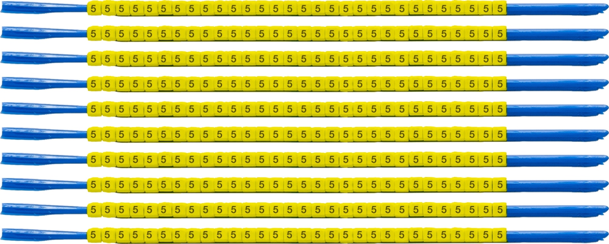 brd333005 - SCNG-07-5 клипсы жёлтые, 300шт/упак, для провода 1,9-2,4мм диаметра, легенда 5