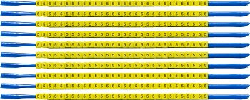 brd333005 - SCNG-07-5 клипсы жёлтые, 300шт/упак, для провода 1,9-2,4мм диаметра, легенда 5