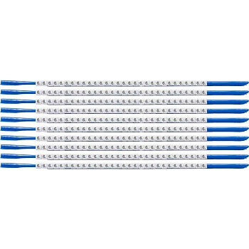 brd133006 - SCN-07-6 клипсы белые, 300шт/упак, для провода 1,9-2,4мм диаметра, легенда 6