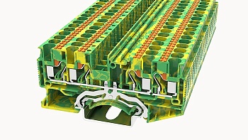 Заземляющая клемма DS4-QU-PE-01P-1C - Заземляющая клемма, 4 точки подключения, тип фиксации провода: Push-in, номинальное сечение: 4 мм кв., ширина: 6,2 мм, цвет: желто-зеленый, тип монтажа: DIN35