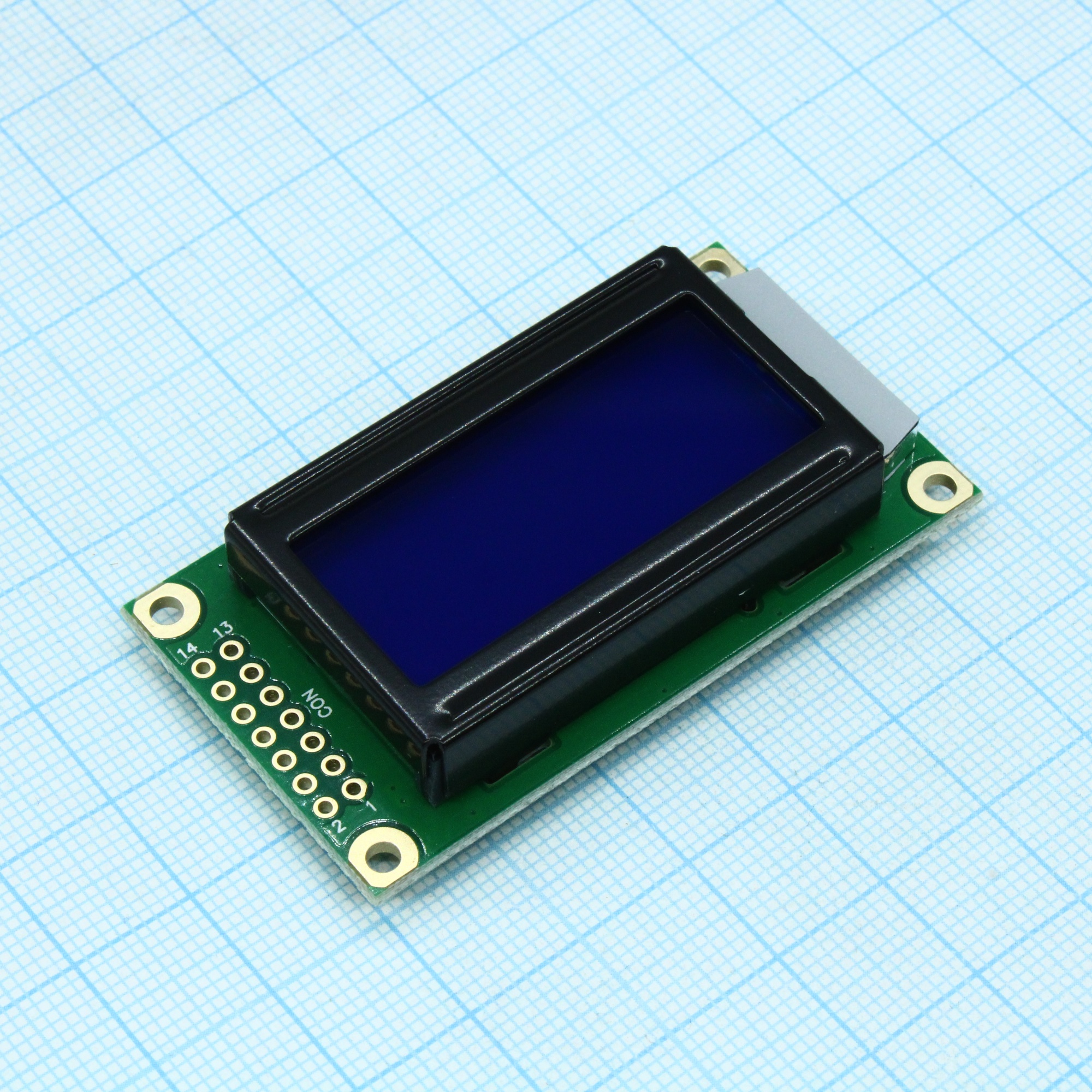 WH0802A-TMI-CT# - ЖКИ знакосинтезирующий 8 x 2, STN Синий Негативный/прозрачный светодиодная подсветка Белая, питание 5В, -20...70°C