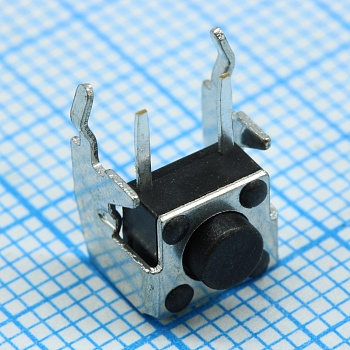 0750HIM-130G-G - Кнопка тактильная 7.3х7.1х3,85мм угловая h=1.35мм усилие нажатия130гр 0.05A 12В монтаж в отверстие