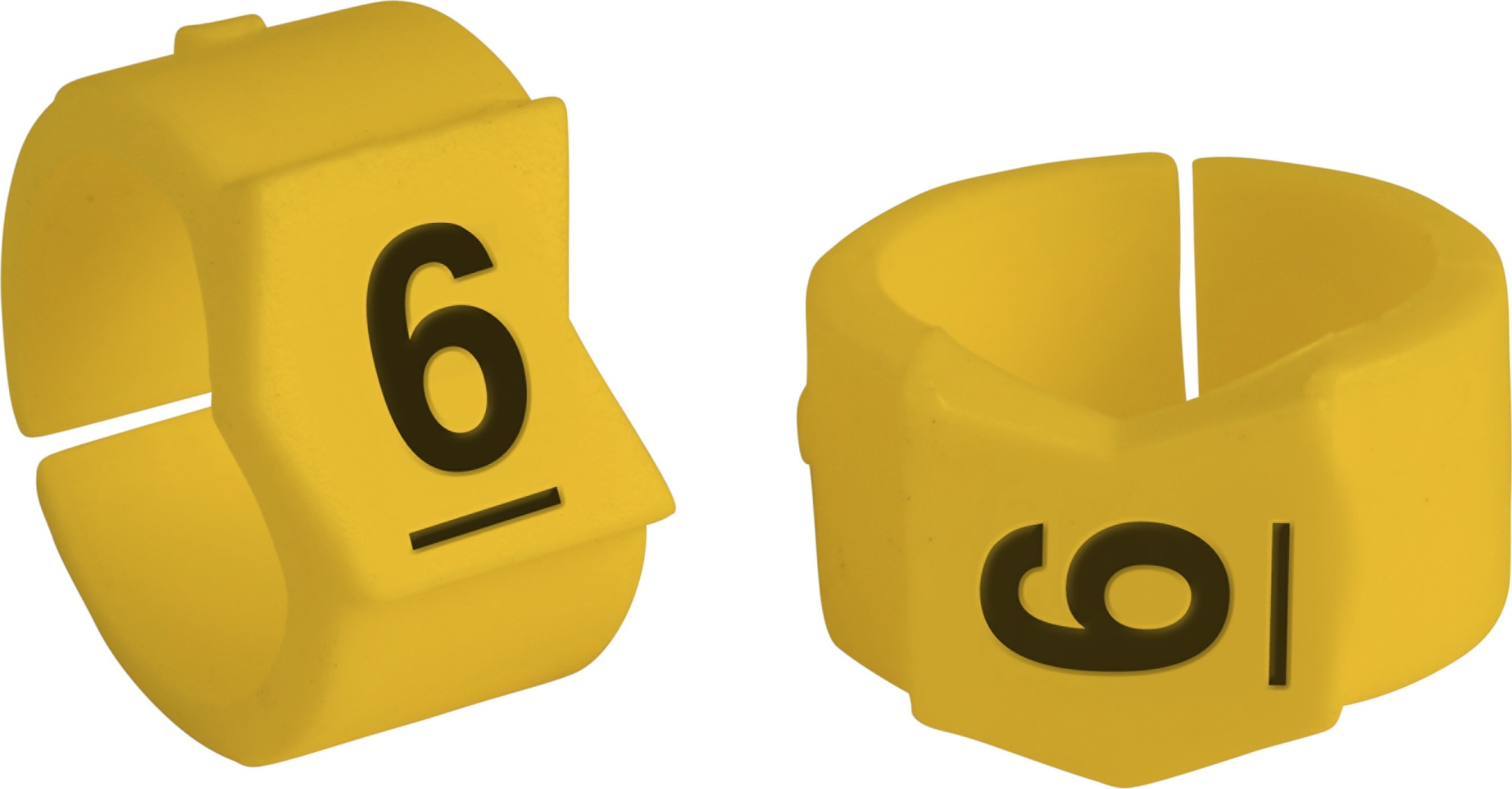 brd333606 - SCNG-45-6 клипсы жёлтые, 50шт/упак, для провода 11,2-15,0мм диаметра, легенда 6