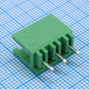 2EGTV-5.08-03P-14-00 - Разъемный клеммный блок на плату, 3 контакта. Серия 2EGTV-5.08