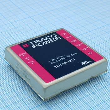 TEN 40-4811 - Преобразователь DC/DC на печатную плату вход 48В однополярный выход 5В 8A 40Вт 9-Pin