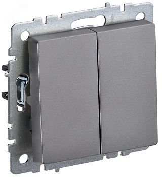 Выключатель 2-кл. СП BRITE ВС10-2-0-БрС 10А сталь BR-V20-0-10-K46