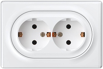 Розетка 2-м СП Florence 16А IP20 с заземл. винт. клеммы бел. 1E10401300 2172767