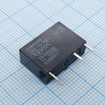 G6D-1AASI-12DC - Силовое реле 5А один контакт на замыкание катушка 12В монтаж в отверстие