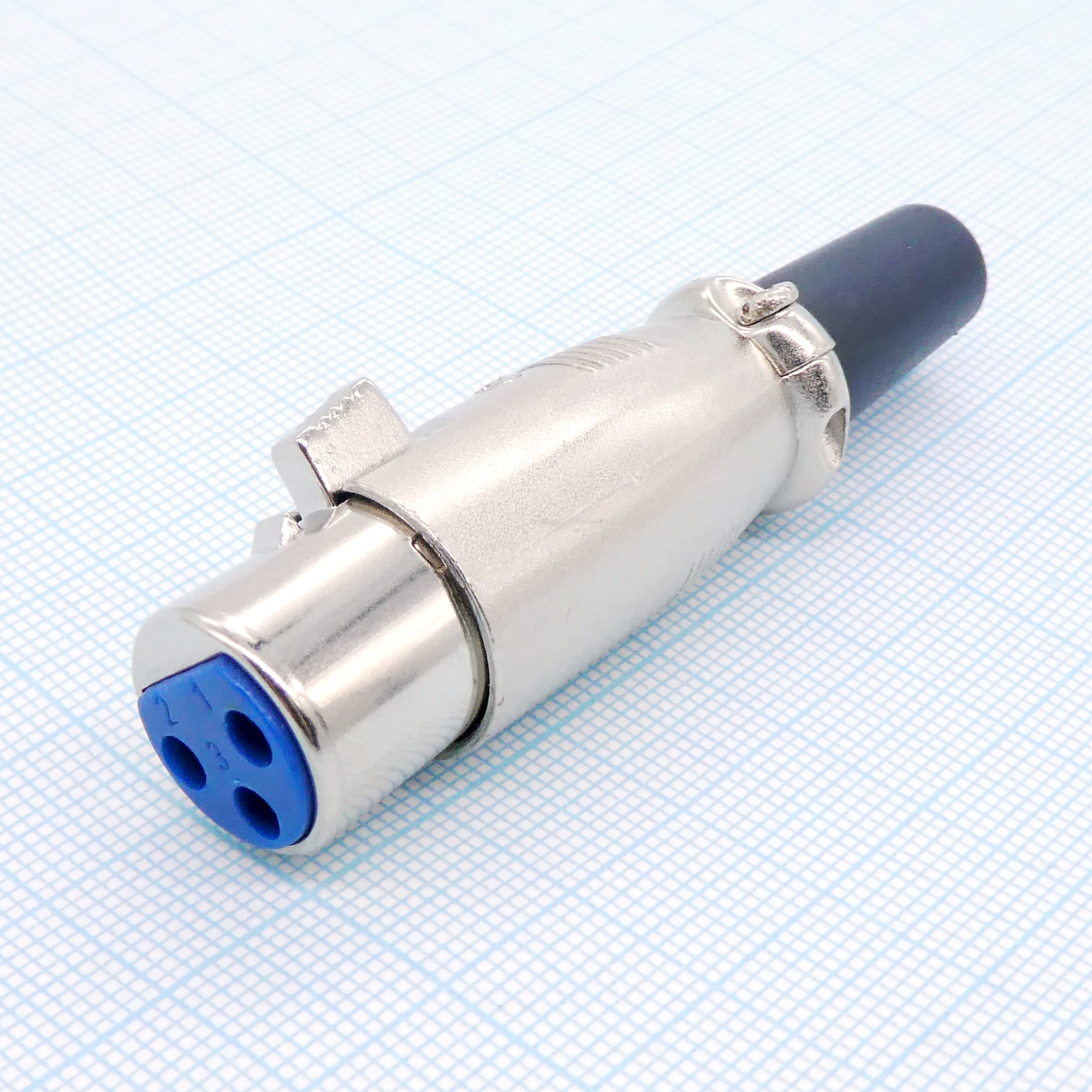 XLR2-3F мет - Разъем XLR розетка кабельная 3 контакта под пайку