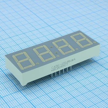 CA56-21SURKWA - 4-х разрядный индикатор 14,22мм/красный/630нм/14-24мкд