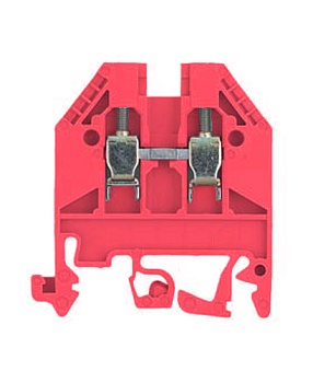 Клемма WK 2.5 /U RED - Проходная клемма, тип фиксации провода: винтовой, номинальное сечение: 2,5 мм кв., 24A, 800V, ширина: 5 мм, цвет: красный, тип монтажа: DIN 35