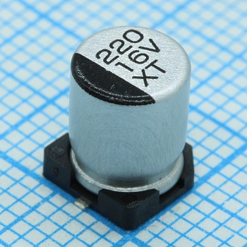 EEEFPA221XAP - Конденсатор алюминиевый электролитический 220мкФ 10В ±20% (6.3 X 7.7мм) для поверхностного монтажа 0.16 Ом 600мА 2000час 105°С автомобильного применения лента на катушке