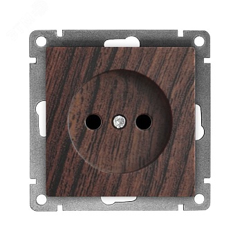 Розетка одноместная UNIVersal серия Афина б/з, с/у, 16А, 220В, венге (еврослот), механизм A0022-V