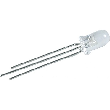 L-59EYC - Светодиод 5мм/красный/625нм/100-150мкд - желтый/588нм/20-60мкд/прозрачный/24°