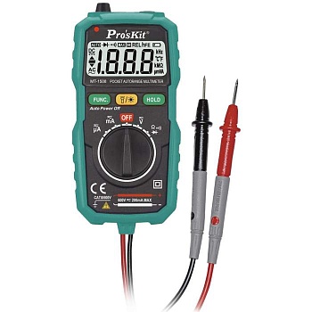MT-1508 - Мультиметр цифровой компактный автомат, несъёмные щупы