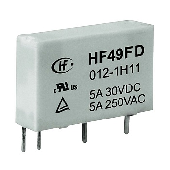HF49FD/012-1H12F - Миниатюрное реле мощности SPST 5A 12V 1200, на плату