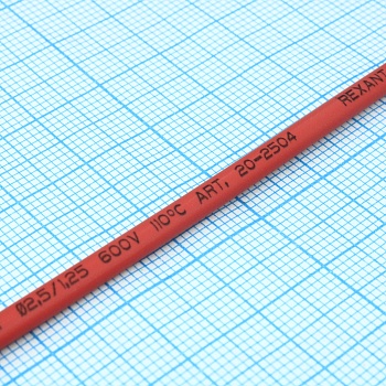 Трубка термоусадочная ТУТ нг 2,5/1,25 красная - 1м, не поддерживает горение