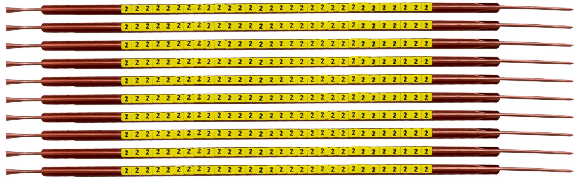 brd332952 - SCNG-03-2 клипсы жёлтые, 300шт/упак, для провода 1-1.3мм диаметра, легенда 2