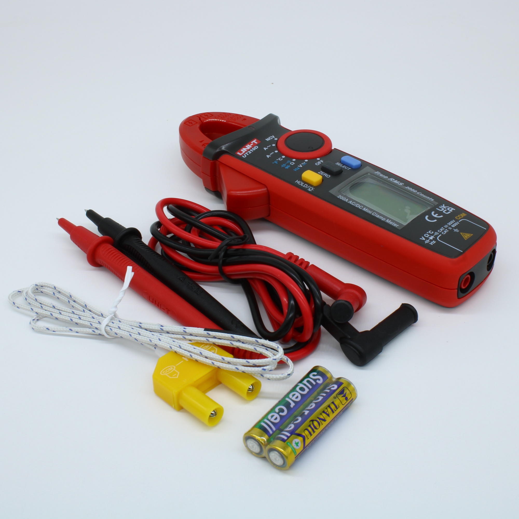 UT210D - Токоизмерительные мини клещи, Trus RMS, 200А, 600В, 20МОм, NCV, емкость, частота, темература, постоянный ток 200А