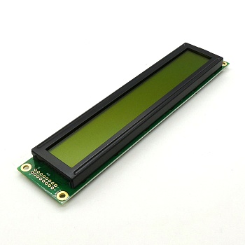 WH2002L-YYH-CT# - ЖКИ знакосинтезирующий 20 x 2, STN Желто-зеленый Позитивный/прозрачно-отражающий светодиодная подсветка желто-зеленая размеры 180x40 мм, видимая область 149x23 мм, -20...70°C, контактные площадки 2 ряда слева 16 выводов