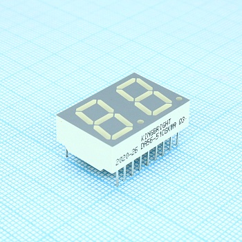 DA56-51CGKWA - 2-х разрядный индикатор 14,22мм/зеленый/570нм/3.6-7.6мкд