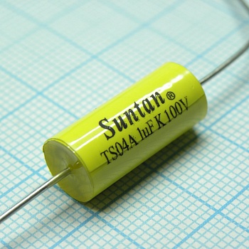 TS04A02A105KSB000R - Конденсатор металлоплёночный полиэтилентерефталатный 1мкФ 100В ±10% (21х9мм) аксиальные выводы 105°C россыпь