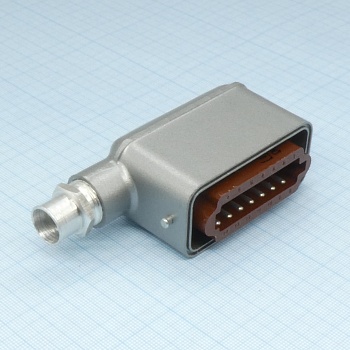 РШАГКУ-14-1-О - Приборно-кабельный соединитель 14 контактов угловой