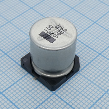 EEVFK1K101Q - Конденсатор электролитический низкоимпедансный для поверхностного монтажа 80В 100мкФ 500мА 2000 часов 12.5*13.5