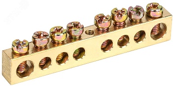 Шина PEN "земля-ноль" 8х12мм 8/1 (8групп/крепеж по центру) YNN20-08-100