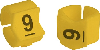 brd333409 - SCNG-23-9 клипсы жёлтые, 50шт/упак, для провода 5,9-8,5мм диаметра, легенда 9