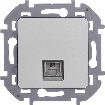 Розетка телефонная Inspiria RJ11 механизм алюм. Leg 673822