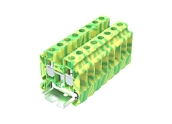 Заземляющая клемма TU16-2-PE - Заземляющая клемма, тип фиксации провода: винтовой, номинальное сечение: 16 мм кв., ширина: 12,2 мм, цвет: желто-зеленый, тип монтажа: DIN 35