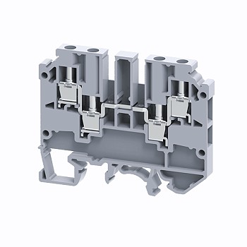 Клемма с четырьмя контактами винтовая OptiClip СMC-2,5-QUATTRO-(0,2-4)-I-серый