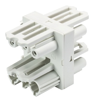 Разветвитель GST18i3 H1E/3AGST18I3V 3P1 - Распределительный блок, 3 полюса: 1 вход / 3 выхода, номинальное напряжение: 250V / 400V, номинальный ток: 20A, цвет: белый, серия gesis GST18i3