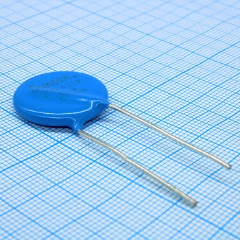 TSV20D471K - Варистор 300Vac/385Vdc, 6500A, 470V(1mA), прямые радиальные выводы, шаг 10мм, россыпь