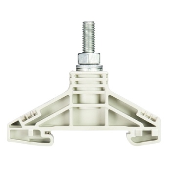 Клемма болтовая BK M6/35 - Болтовая клемма М6, тип фиксации провода: болт, 125A, 1000V, ширина: 16 мм, цвет: серый, тип монтажа: DIN 35