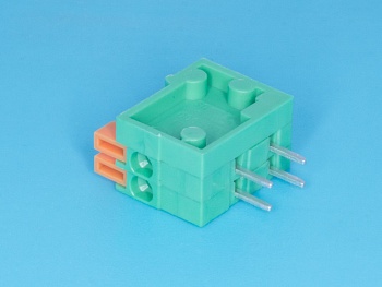 TB-07AR - Клеммник с зажимом 2 позиции, шаг 2,54 мм, прямой угол