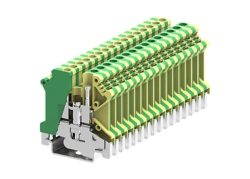Заземляющая клемма 305903 - Заземляющая клемма, UK4, тип фиксации провода: винтовой, номинальное сечение: 4 мм кв., 32A, 800V, ширина: 6,1 мм, цвет: желто-зеленый, тип монтажа: DIN 35