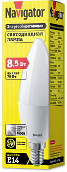 Лампа светодиодная 61 325 NLL-C37-8.5-230-4K-E14-FR 8.5Вт свеча матовая 4000К нейтр. бел. E14 680лм 176-264В 61325