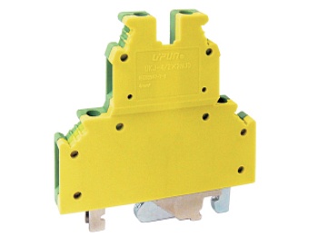 Заземляющая клемма UKJ-4/2X2NJDEE - Заземляющая этажная клемма, серия EE, тип фиксации провода: винтовой, номинальное сечение: 4 мм кв., ширина: 6,2 мм, цвет: желто-зеленый, стандарт GB/T14048.1, тип монтажа: DIN 35