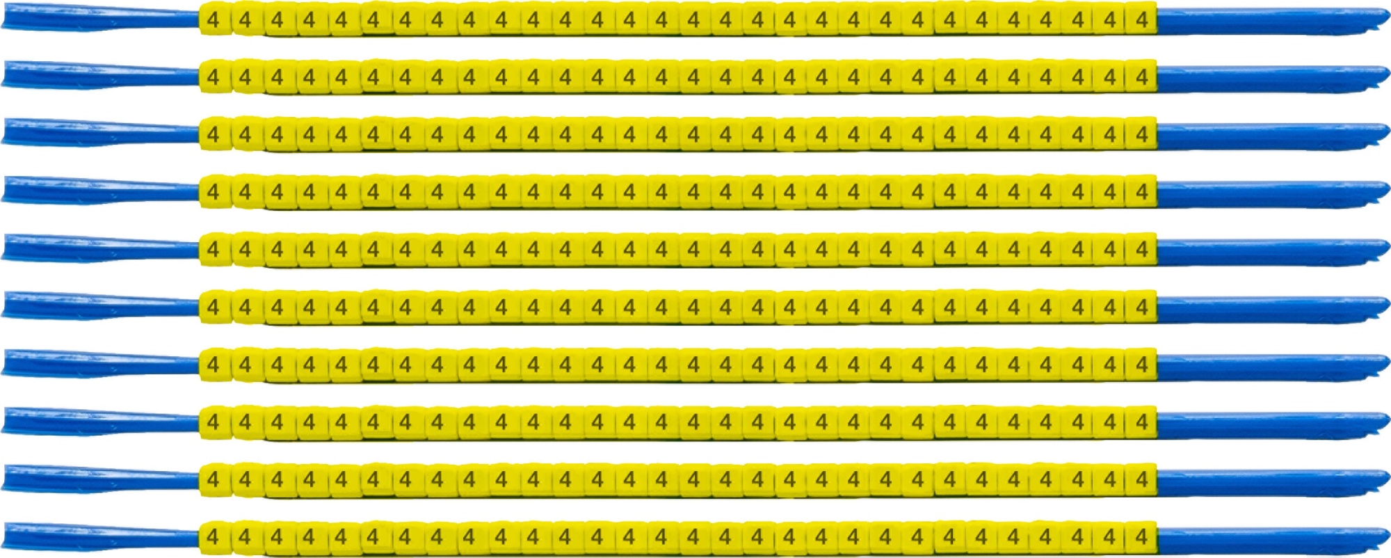 brd333004 - SCNG-07-4 клипсы жёлтые, 300шт/упак, для провода 1,9-2,4мм диаметра, легенда 4