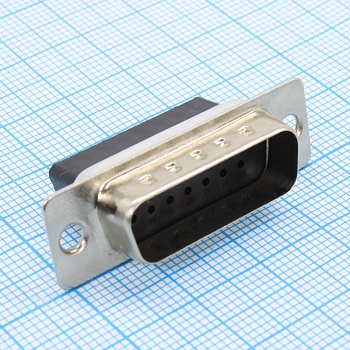 DS1036-01-15MBNSS - Разъем D-Sub штыревой вилка 15 контактов обжимной на кабель