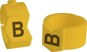 brd333511 - SCNG-36-B клипсы жёлтые, 50шт/упак, для провода 8,6-11,1мм диаметра, легенда B