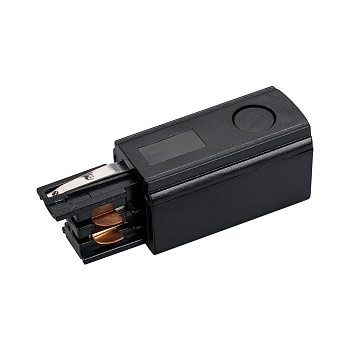 Коннектор питания LGD-4TR-CON-POWER-L-BK (C) 024717 - Коннектор-заглушка для подачи питания в треки 4TR, левая (определение левого коннектора происходит относительно контакта заземления системы). Цвет черный.  Длина 65мм (99мм с разъемом). При использован