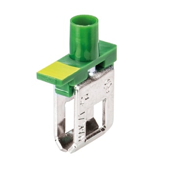Зажим WAK4/1 GN - Рядная распределительная клемма, тип фиксации провода: винтовой, номинальное сечение: 4 мм кв., цвет: зеленый, тип монтажа: шина 6х6
