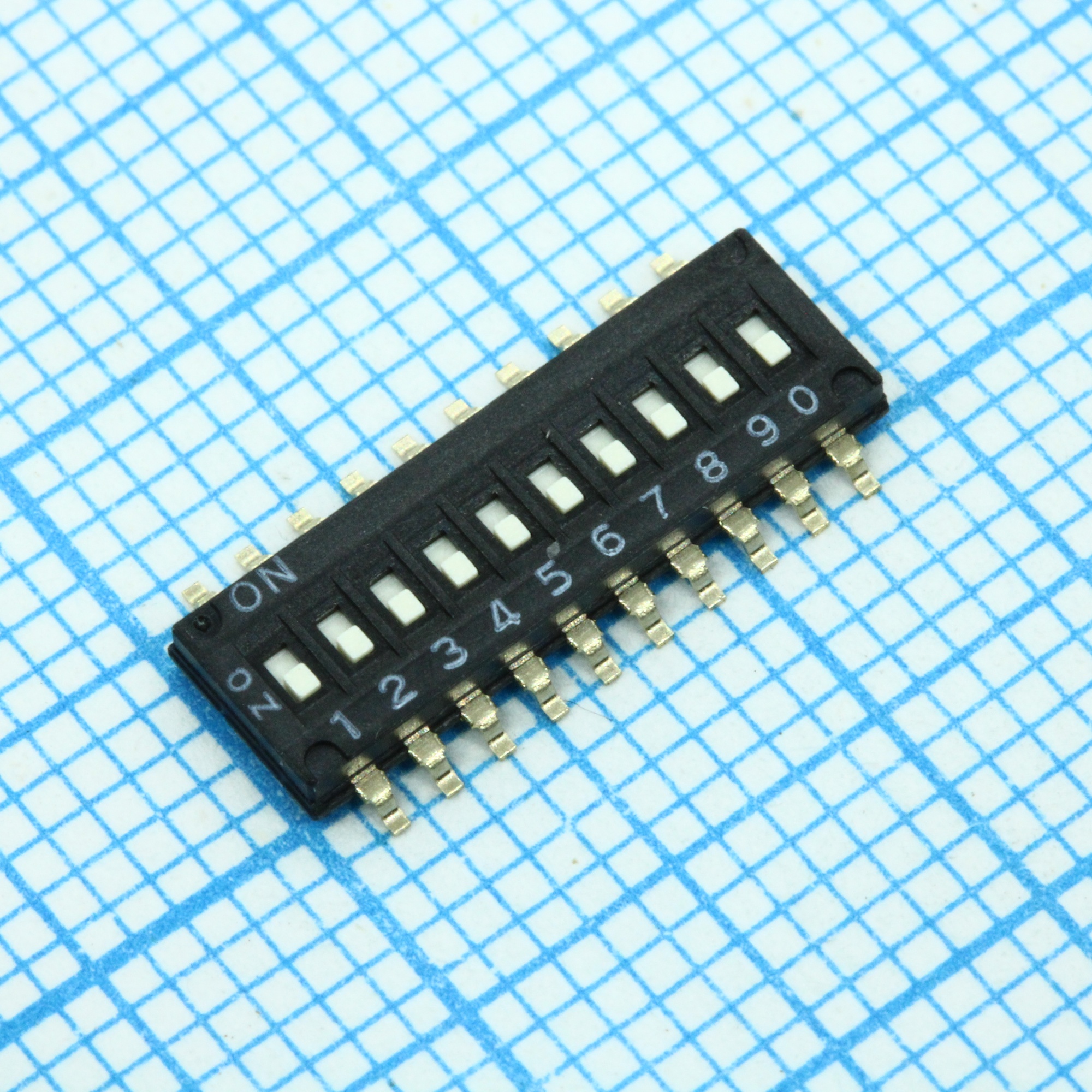 A6H0101 - Переключатель движковый 10 групп шаг 1,27мм