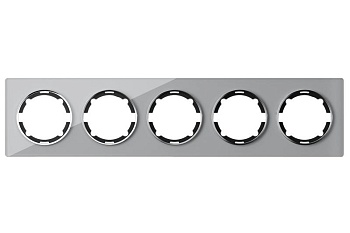 Рамка 5-м Garda горизонт. стеклянная сер. 2E52501302 2234938