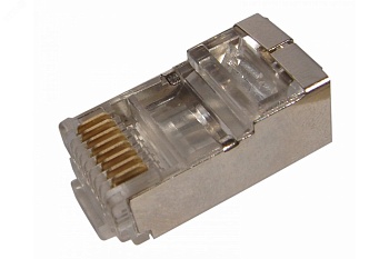 Джек компьютерный RJ45 (8P8C) кат.5E с экраном (уп.100шт) 05-1023