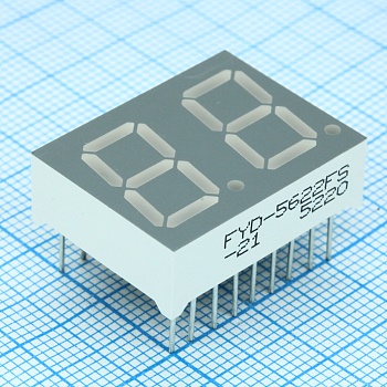 FYD-5622FS-21 - 2-х разрядный индикатор 14,2мм/красный/660нм/15-20мкд/ОА