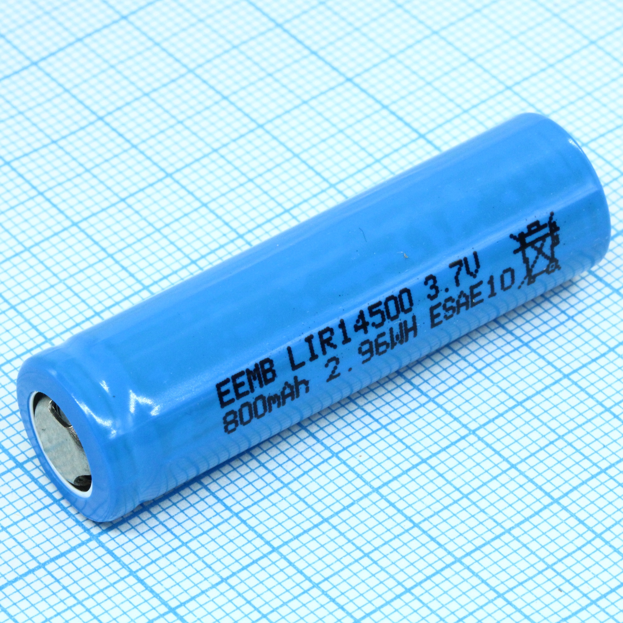 LIR14500 - Li - Ion батарея 3.7В 800мА-ч без выводов